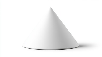 Minimalist White Cone Shape on Plain Background for Modern Design