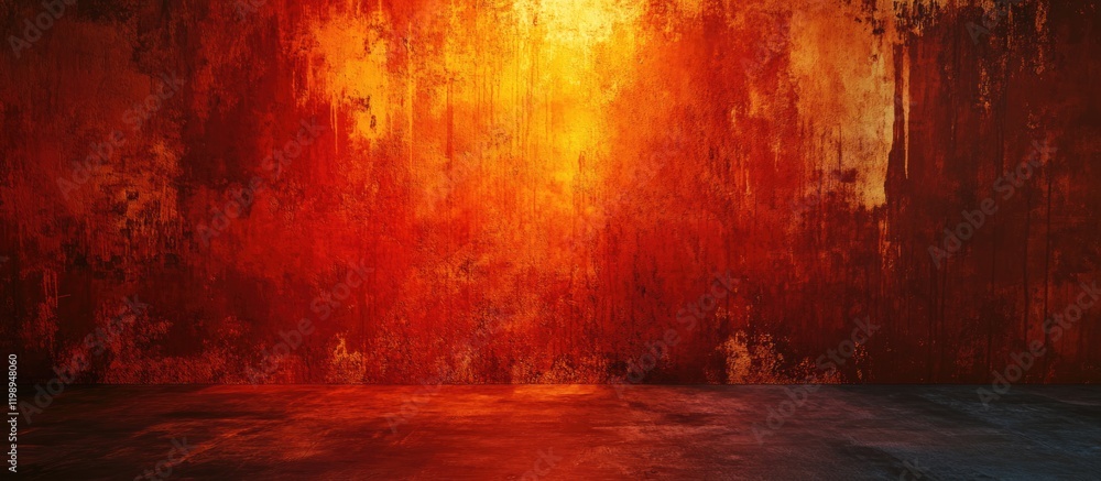 Poster abstract textured background with warm orange and red tones featuring a gradient design and ample co