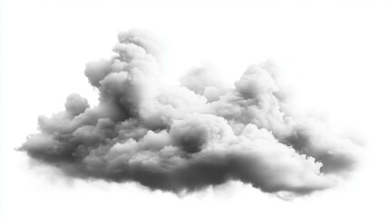 Dark and Fluffy Clouds on a White Background for Creative Projects