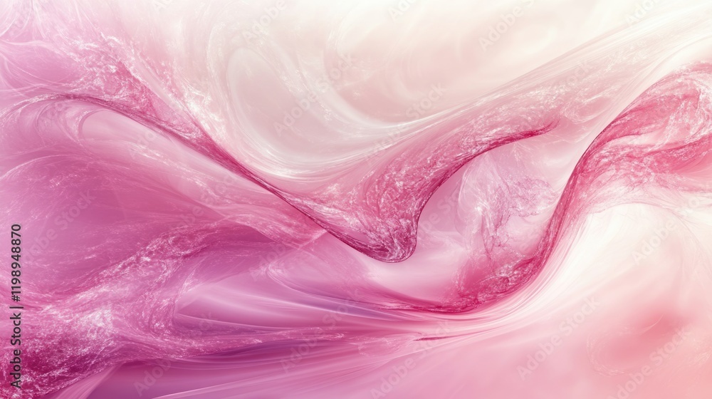 Poster Abstract pink wave pattern background with soft flowing textures and gradient. Copy Space available for text or design elements.