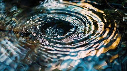 Water Vortex Surrounded by Nature Illustrating the Natural Water Cycle