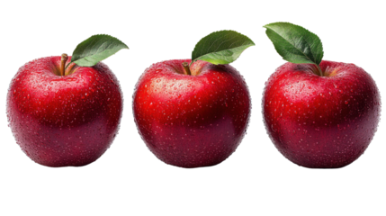 fresh red apples isolated on white background