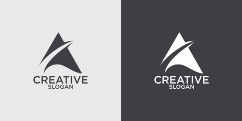 Creative elegant line curve vector logotype. Premium letter A logo design. Luxury linear creative monogram.
