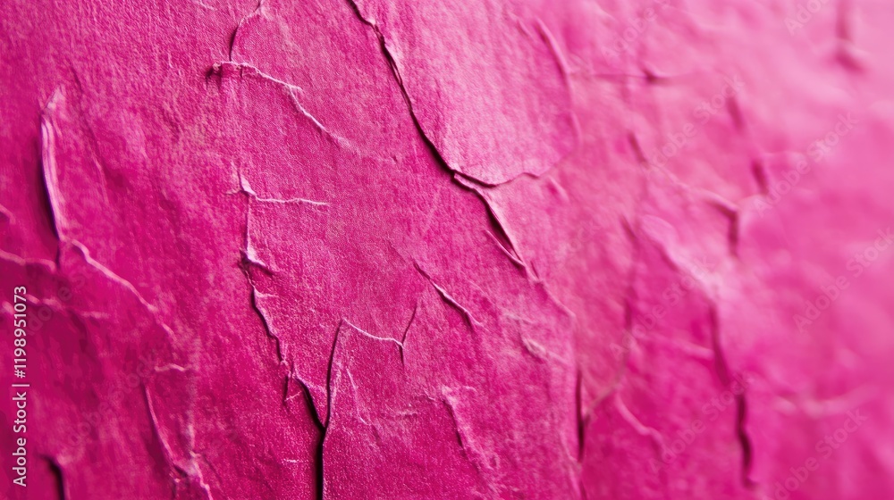 Poster pink crinkled textured paper background with detailed surface patterns and copy space