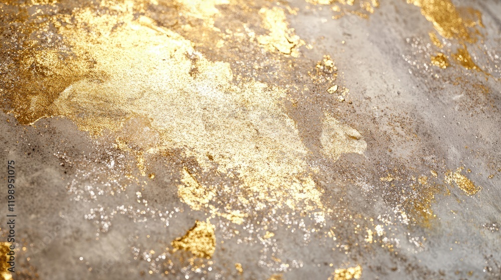 Aufkleber golden textured surface with metallic accents on a gray background suitable for various design appli
