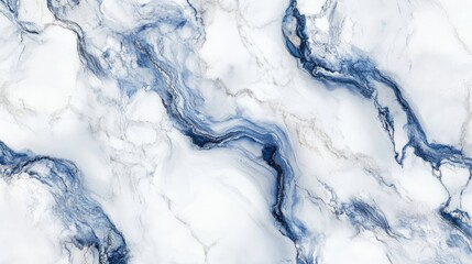 Abstract blue and white marble texture background with fluid patterns and copy space for design projects