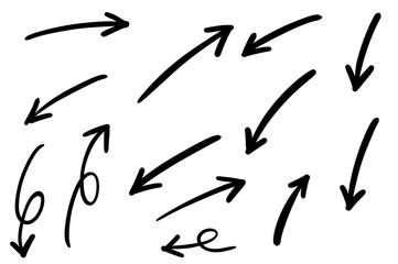 強弱のある線の矢印セット