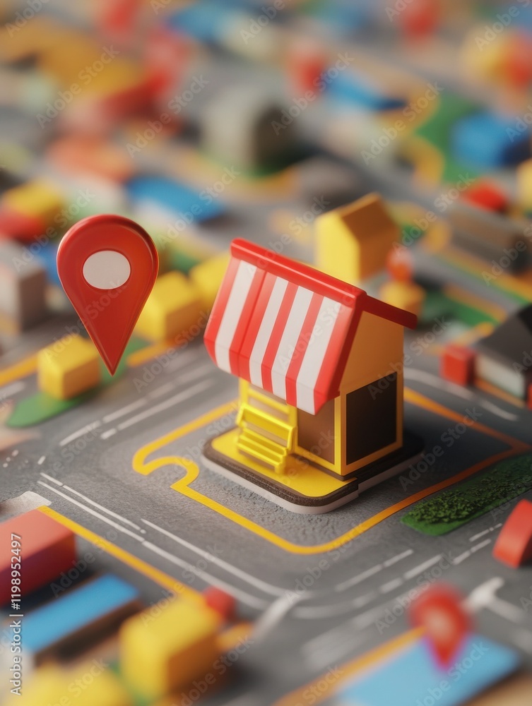 Aufkleber a dynamic concept image representing local search marketing for ecommerce