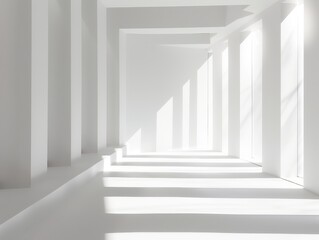 Obraz premium White Lines Creating Depth Against a Softly Lit Background