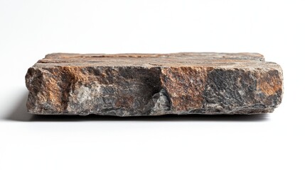 Natural stone slab with earthy tones and rugged texture closeup