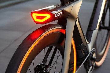 Obraz premium Close-up of a bicycle's rear light in focus