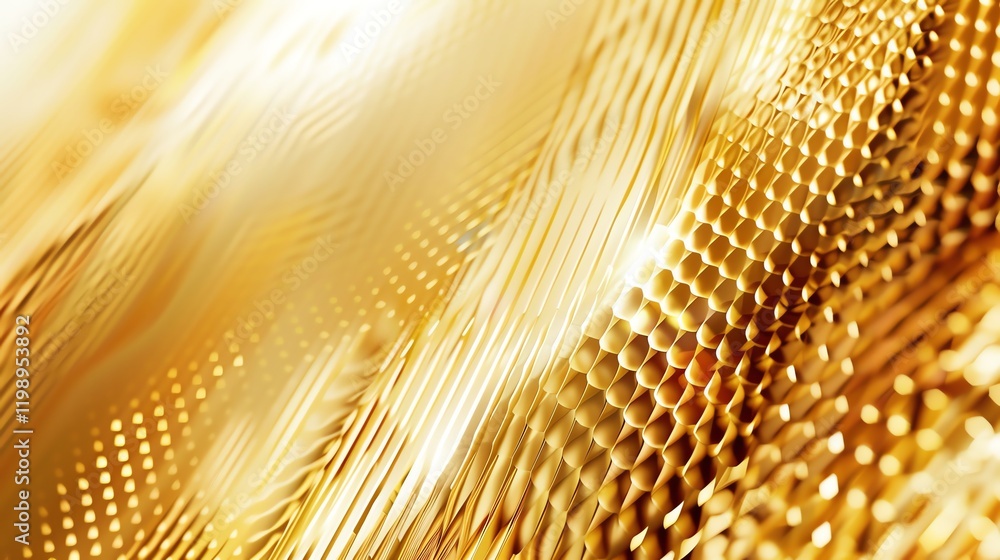 Poster abstract gold background with a honeycomb pattern.