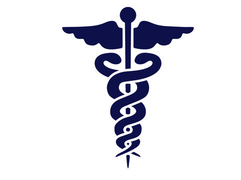 caduceus medical symbol on white background