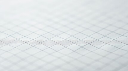 Detailed view of white graph paper featuring light gray squares and intersecting lines, ideal for note-taking or design layouts.