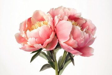 A close-up of two pink flowers in a decorative vase