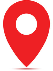 Red map pointer pin sign symbol navigation locator sign vector