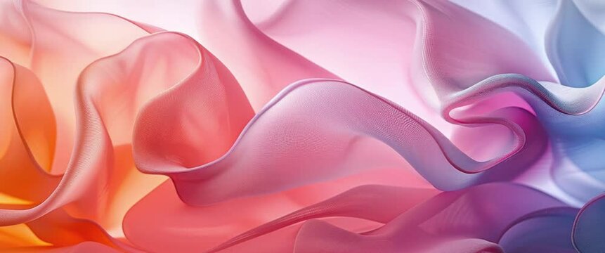 Brightly colored fabric wave background