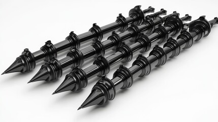 Decorative Black Iron Fence Spikes with Elegant Design Elements