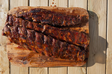 Slow smoked baby back pork ribs