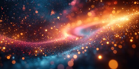 Obraz premium Abstract Cosmic Sparkle: A Symphony of Glittering Lights