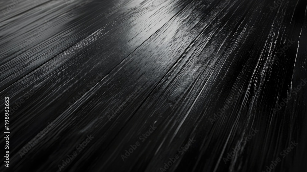 Poster dark textured surface with vertical wooden grain pattern and reflective sheen ideal for backgrounds 