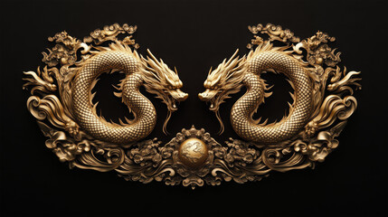 Obraz premium gold dragon for festival on color background