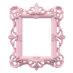 Elegant pink ornate frame design with intricate details for creative projects.