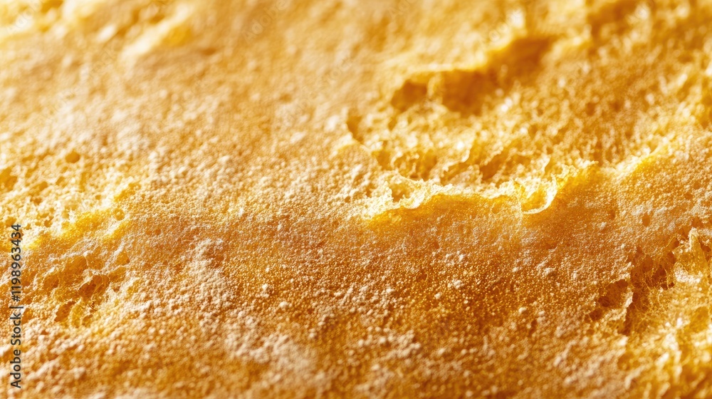 Poster golden brown crust detail of a freshly baked loaf of bread texture with warm hues and empty space fo