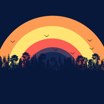  landscape with beautiful sunset