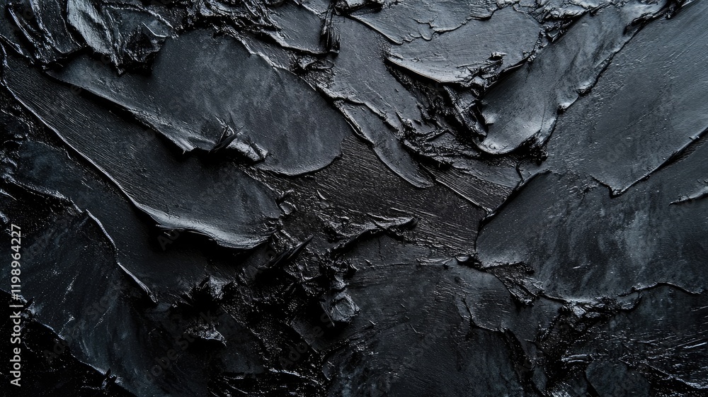 Poster Intricate Black Oil Smudges Texture on Dark Background with Ample Empty Copy Space for Text and Design Elements