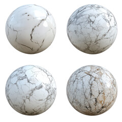 Marble texture spheres featuring unique patterns and colors for design applications.