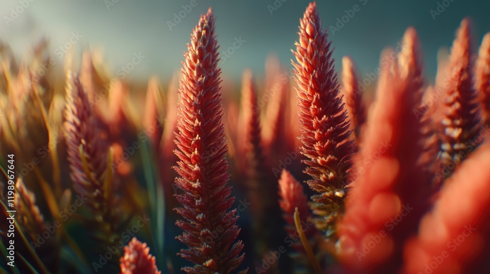 Poster a close up view of a field of golden wheat swaying in the breeze