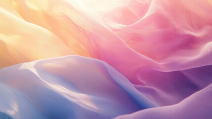 Obraz premium Soft Colorful Textiles in Gentle Waves of Fabric and Light