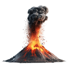 Spectacular Eruption of a Fiery Volcano Showcasing Explosive Lava and Ash Clouds Rising