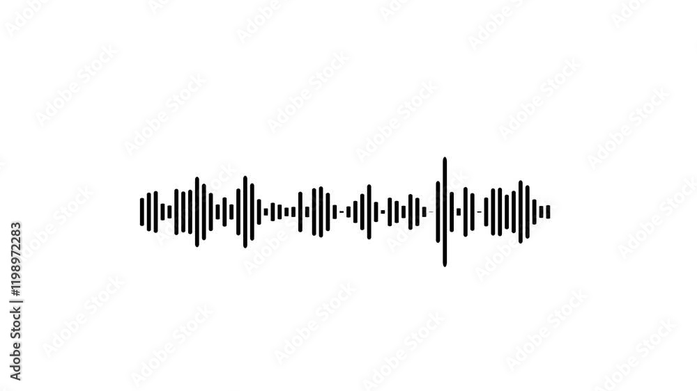 Poster animated sound wave spectrum. abstract music waves oscillation. futuristic sound wave visualization.