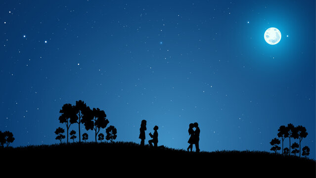 family at night