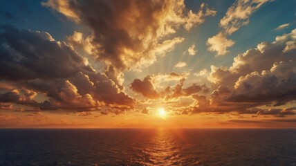 Beautiful sunset/sunrise majestic clouds in the sky
