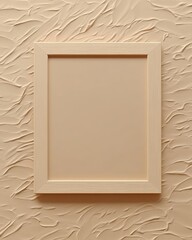 Fototapeta premium Beige Frame Mockup on Textured Background: Elegant Minimalist Design for Presentation