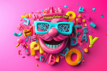 A lively display features a smiling, cartoonish face adorned with sunglasses and a mustache.