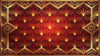 Royal Gold Frame with Red Background
