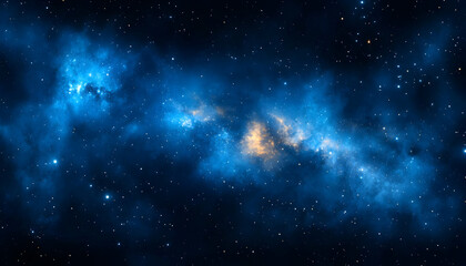 Fototapeta premium Cosmic Nebula Blue gas clouds in space, stellar background, design element