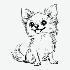 Unique Cute Dog Line Art Vector - Download Now