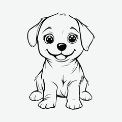 Fototapeta premium Charming Cute Dog Line Art Vector - Easy to Use