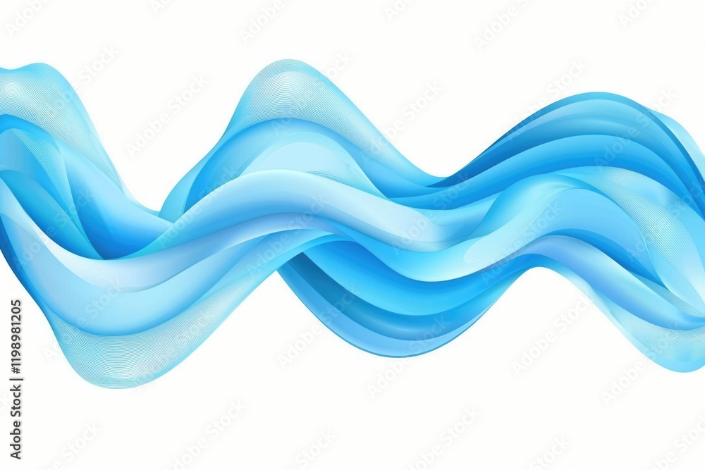 Poster smooth blue gradient waves flow across an abstract background. modern design in digital art and pres