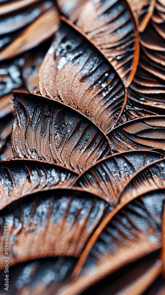 Poster close-up captures the mesmerizing patterns on a palm's surface, showcasing nature's artistry as ligh