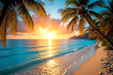 Tropical Vacation Tours, Luxury Beach Resorts, and Colorful Sunsets