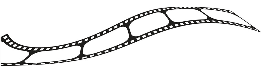 Obraz premium Film Strip icon. Movies Flim background with Flim roll. Film Strip icon. Black filled vector illustration.