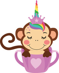 Whimsical Tea with Unicorn Monkey