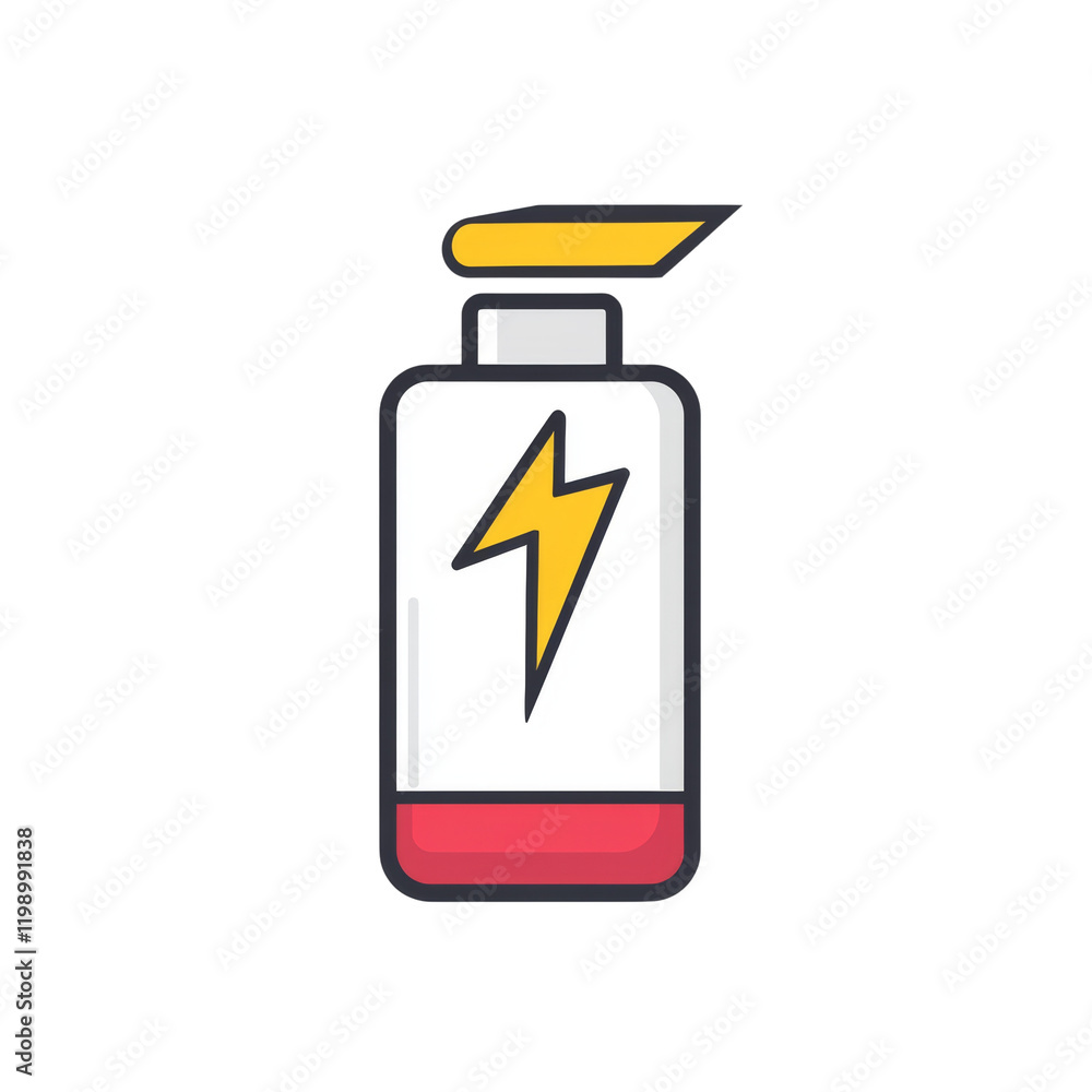 Poster a simple graphic depicts a battery with a lightning bolt indicating it is charging.