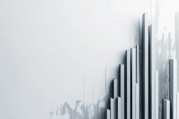 Obraz premium A simple white background with a line graph going upward, indicating a growing business or stock market